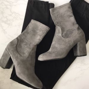 Halogen sock grey booties, size 8